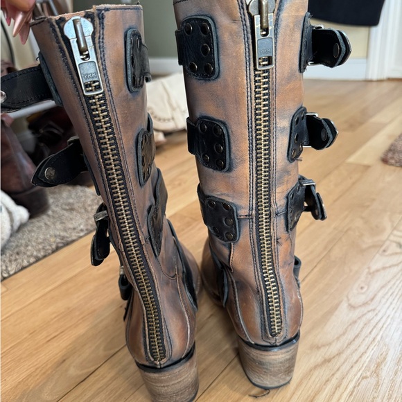 Freebird Brown Leather Buckle Boots 9 - Picture 5 of 8